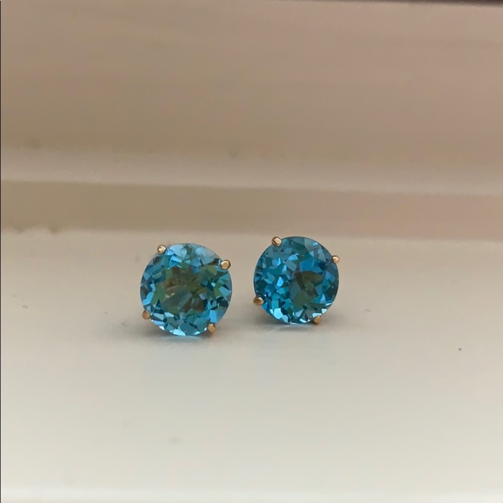 Blue Topaz Stud Earrings